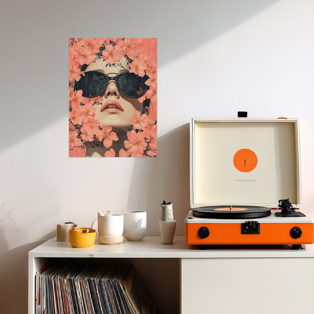 Blumenhafte Ruhe Poster Retro – mattes Kunstdruck-Papier – Ansicht 3