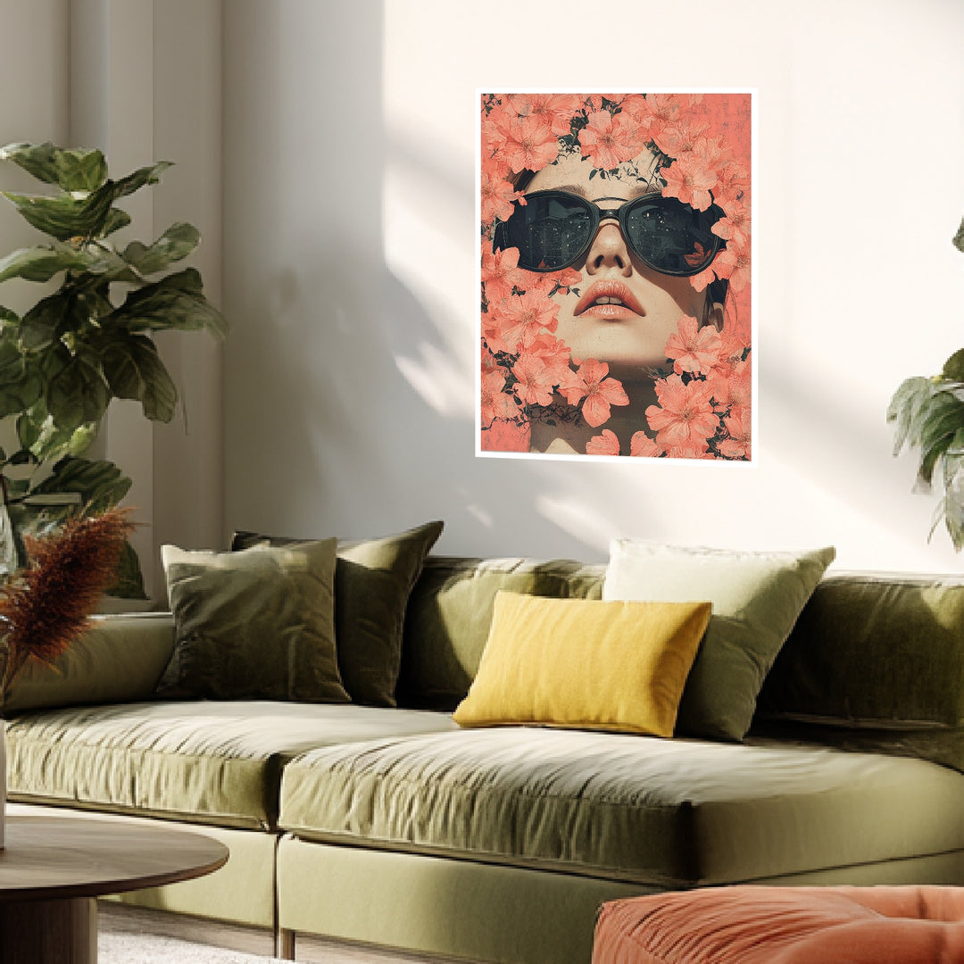 Blumenhafte Ruhe Poster Retro – mattes Kunstdruck-Papier – Ansicht 4