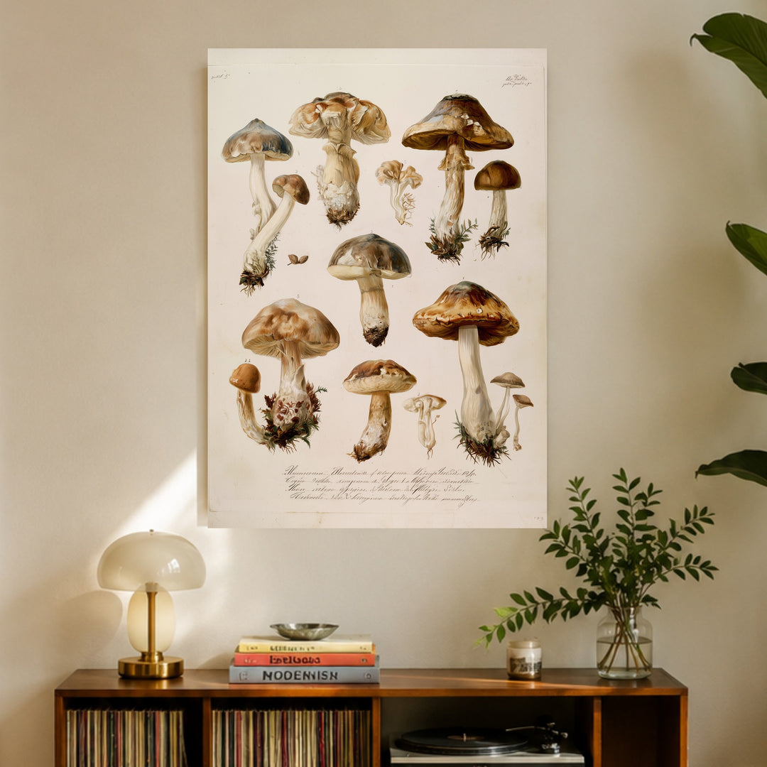 Botanische Pilze Vintage Poster – Ohne Rahmen – Produktfoto