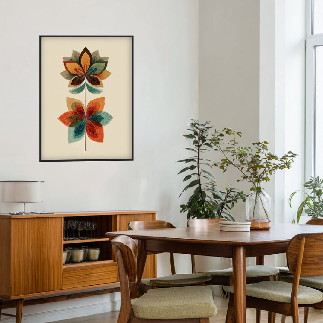 Bunte Blütenpracht Poster Retro – mattes Kunstdruck-Papier – Ansicht 4