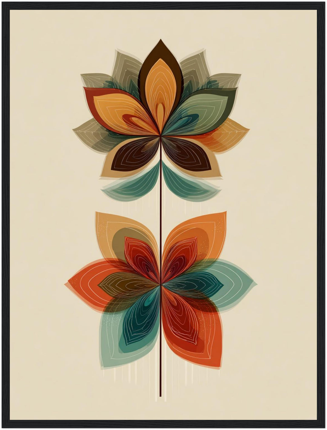 Bunte Blütenpracht Poster Retro – mattes Kunstdruck-Papier – Ansicht 6