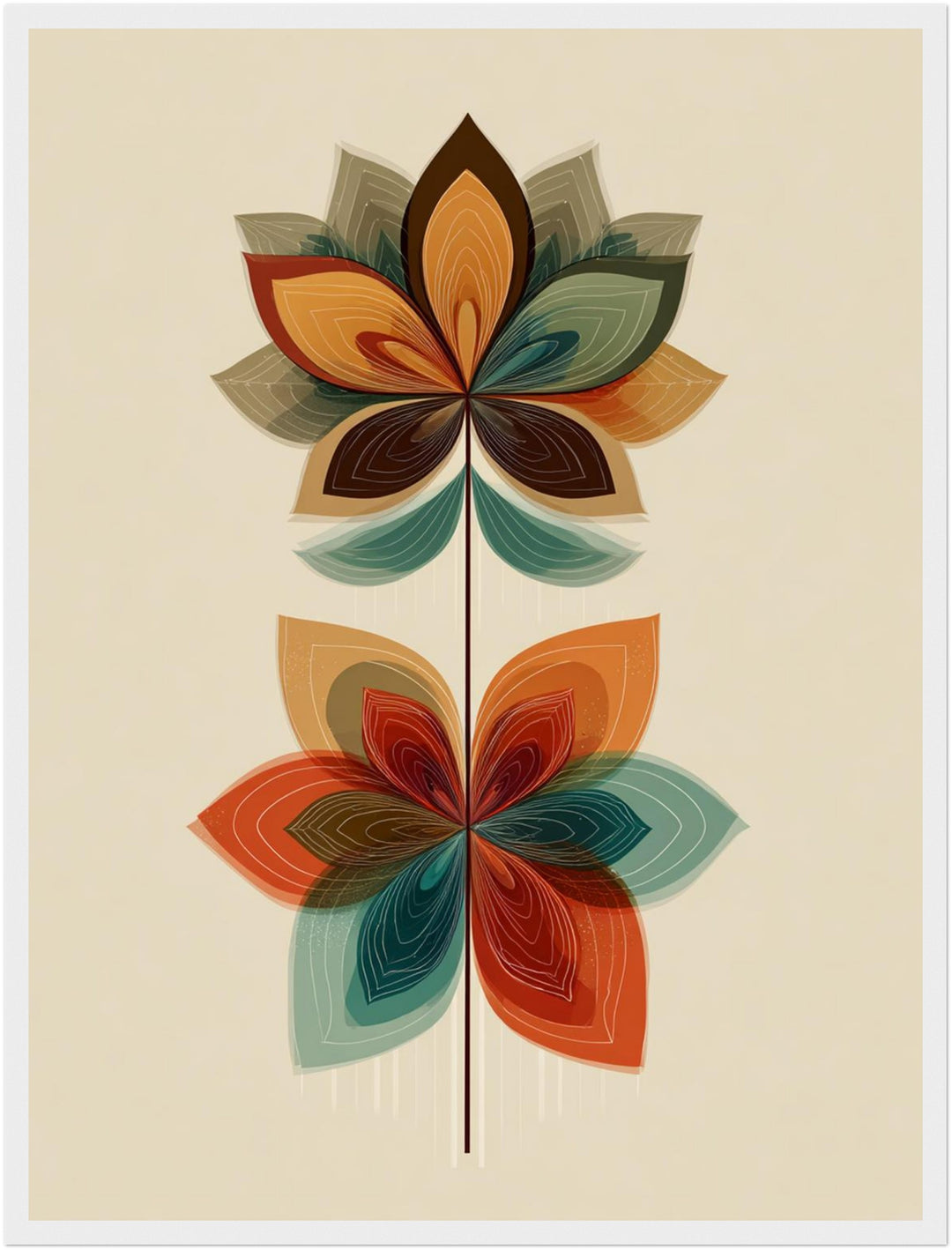 Bunte Blütenpracht Poster Retro – mattes Kunstdruck-Papier – Ansicht 5