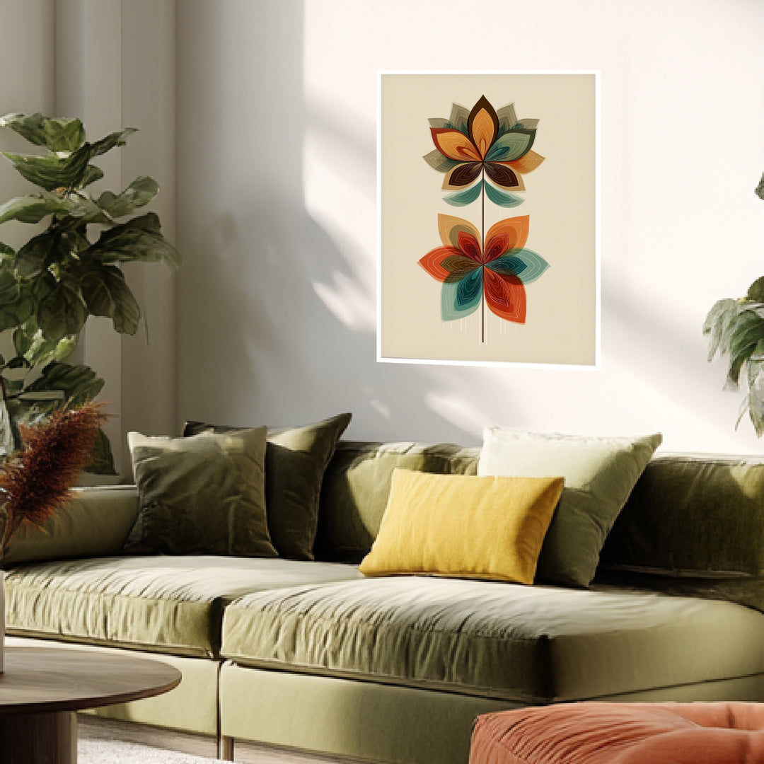Bunte Blütenpracht Poster Retro – mattes Kunstdruck-Papier – Ansicht 3