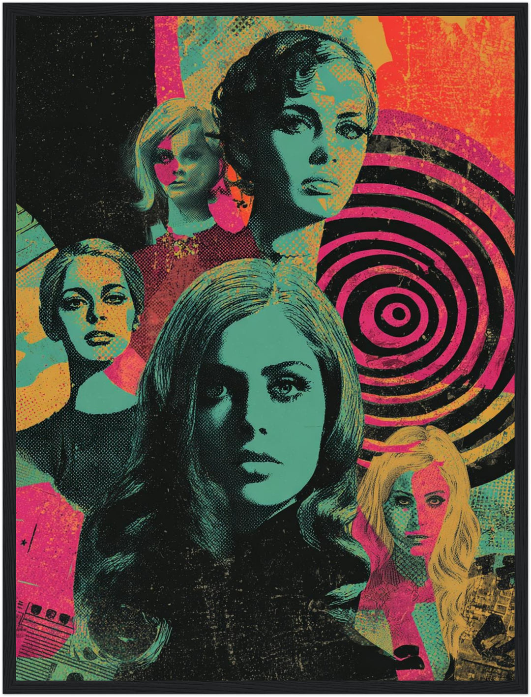 Bunte Gesichter der Vergangenheit Poster Retro – mattes Kunstdruck-Papier – Ansicht 6