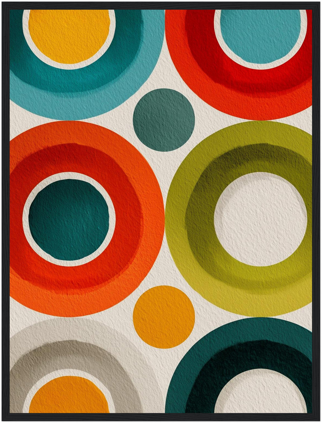 Bunte Kreisformen Poster Retro – mattes Kunstdruck-Papier – Ansicht 5