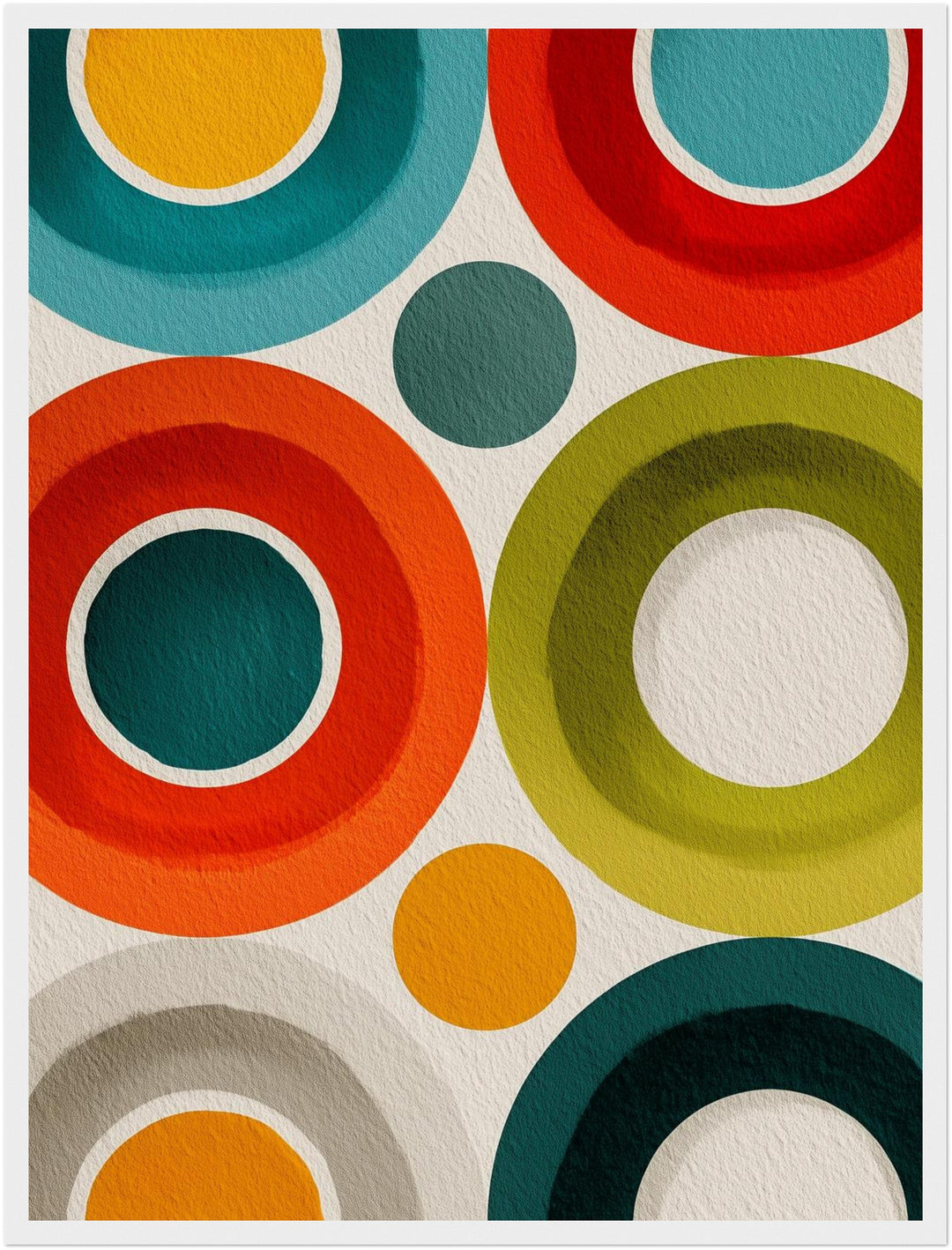 Bunte Kreisformen Poster Retro – mattes Kunstdruck-Papier – Ansicht 6