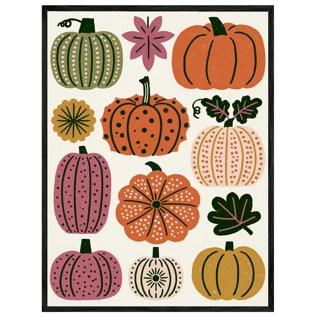 Retro Kürbisse im Herbst Leinwandbild – Leinwandbild