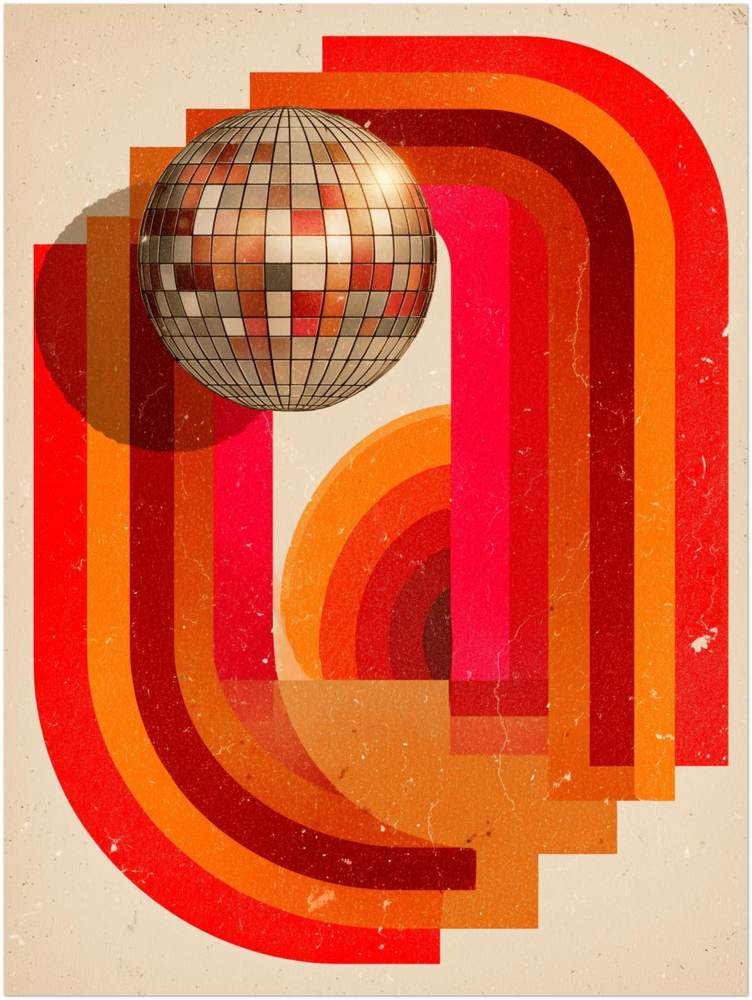 Disco Kugel Formen Retro – Wandkunst