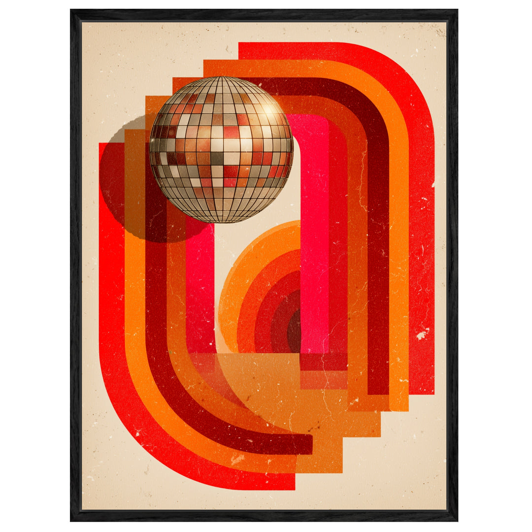 Disco Kugel Formen Leinwandbild Retro – Leinwand auf Holzrahmen – Ansicht 4