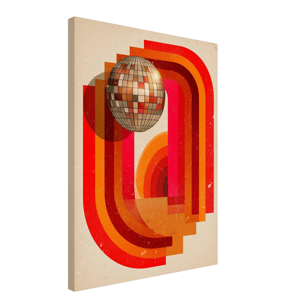 Disco Kugel Formen Leinwandbild Retro – Leinwand auf Holzrahmen – Ansicht 2