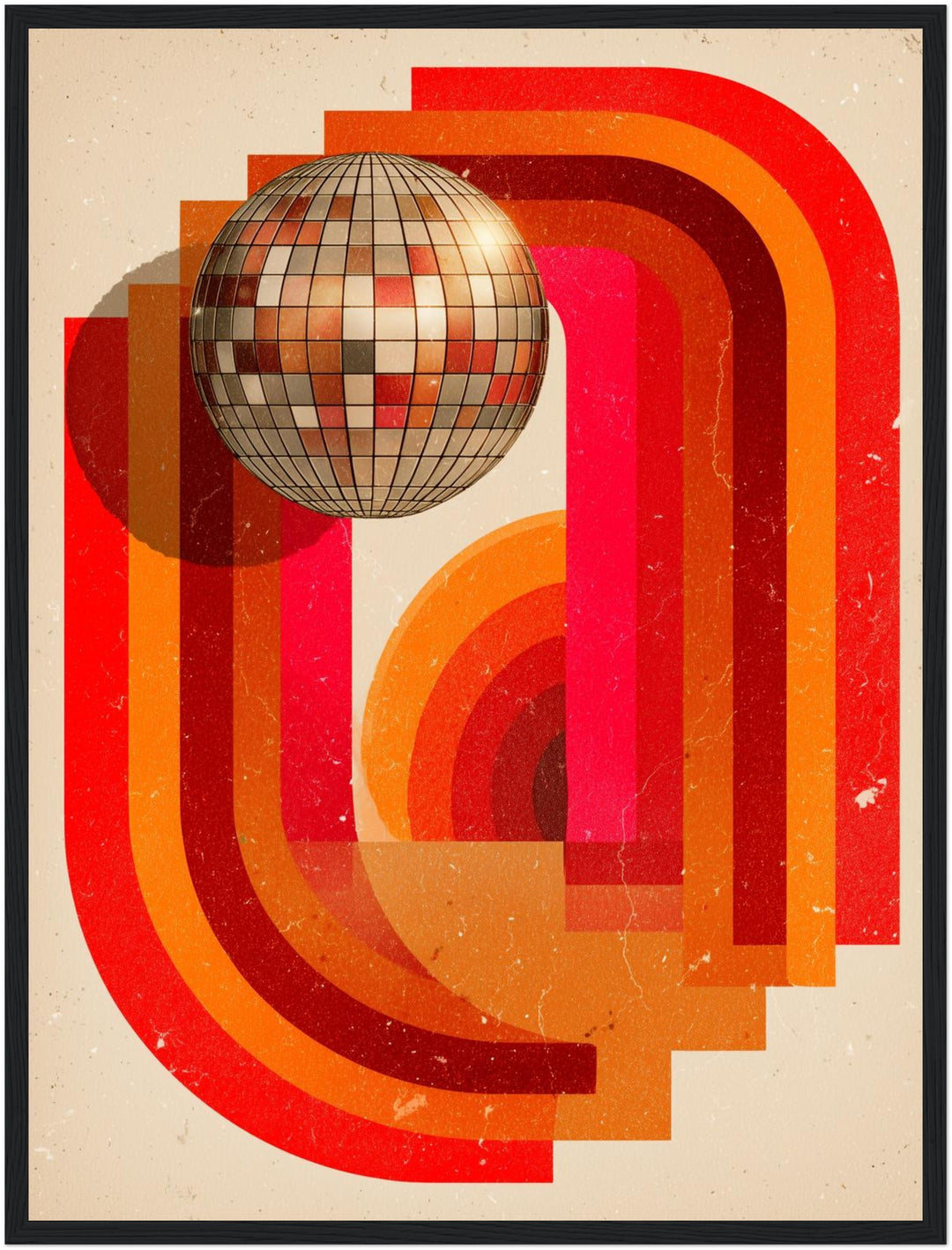 Disco Kugel Formen Poster Retro – mattes Kunstdruck-Papier – Ansicht 5