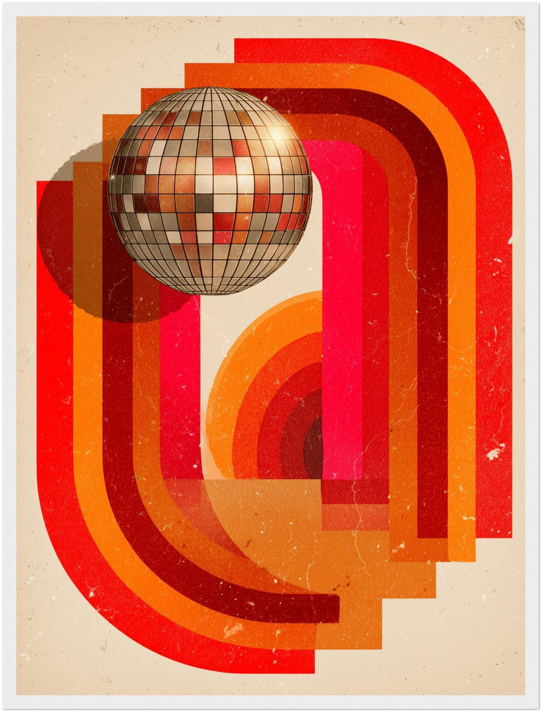 Disco Kugel Formen Poster Retro – mattes Kunstdruck-Papier – Ansicht 6