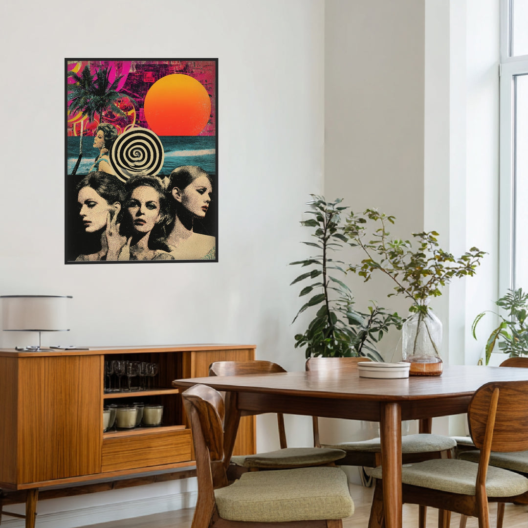 Drei Frauen Porträts Poster Retro – mattes Kunstdruck-Papier – Ansicht 3