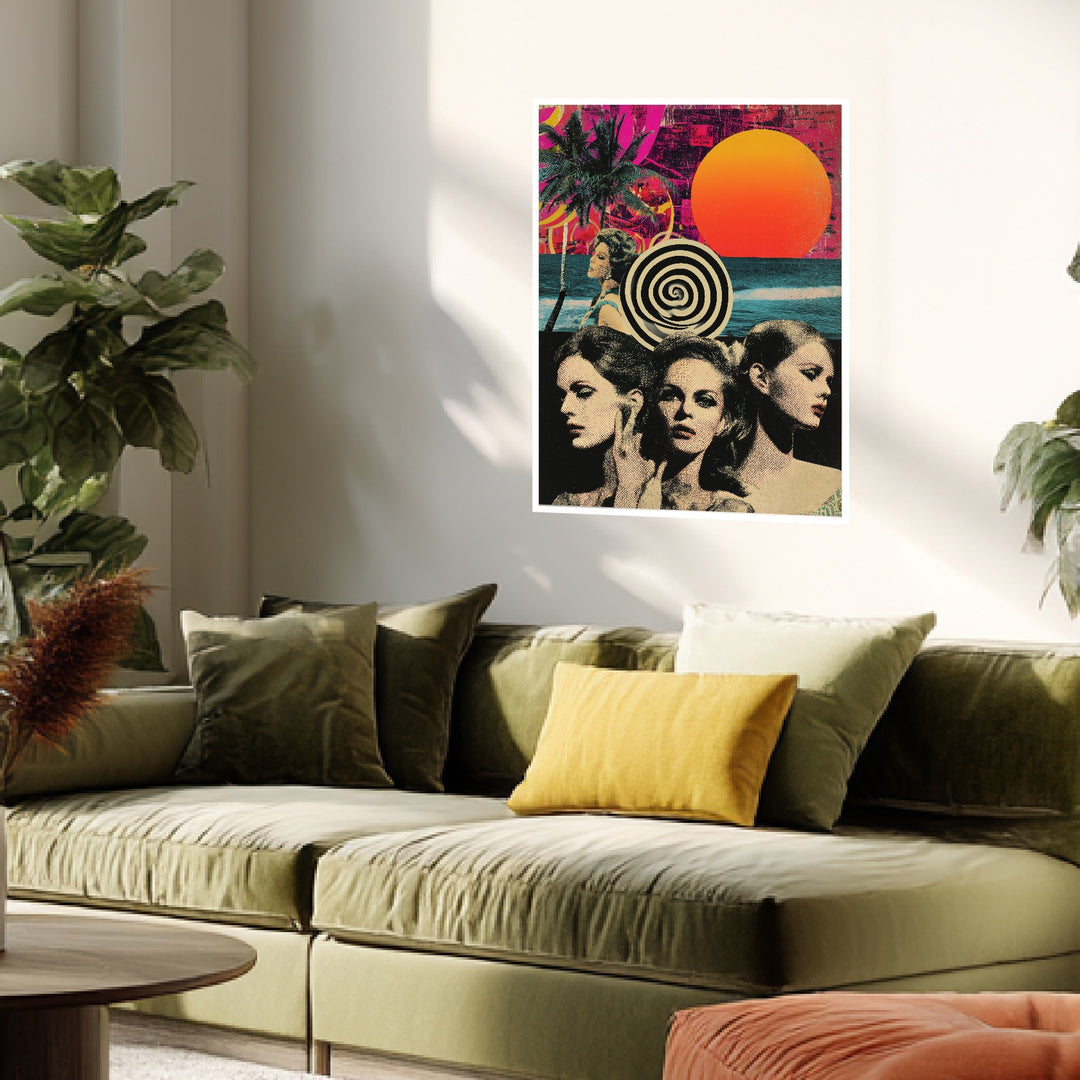 Drei Frauen Porträts Poster Retro – mattes Kunstdruck-Papier – Ansicht 4