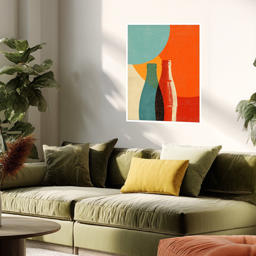 Flaschenmotiv Grafik Poster Retro – mattes Kunstdruck-Papier – Ansicht 4