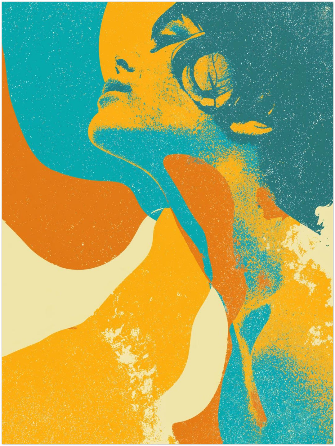 Frauenporträt Silhouette Retro – Wandkunst