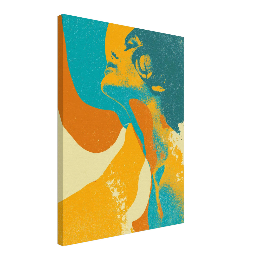 Frauenporträt Silhouette Leinwandbild Retro – Leinwand auf Holzrahmen – Ansicht 2
