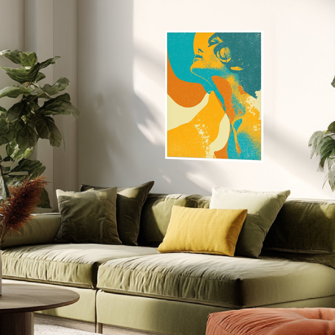 Frauenporträt Silhouette Poster Retro – mattes Kunstdruck-Papier – Ansicht 4