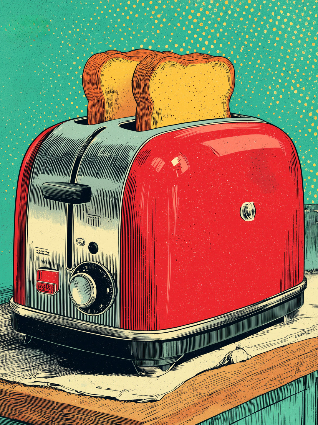Roter Toaster Pop Art – Wandkunst