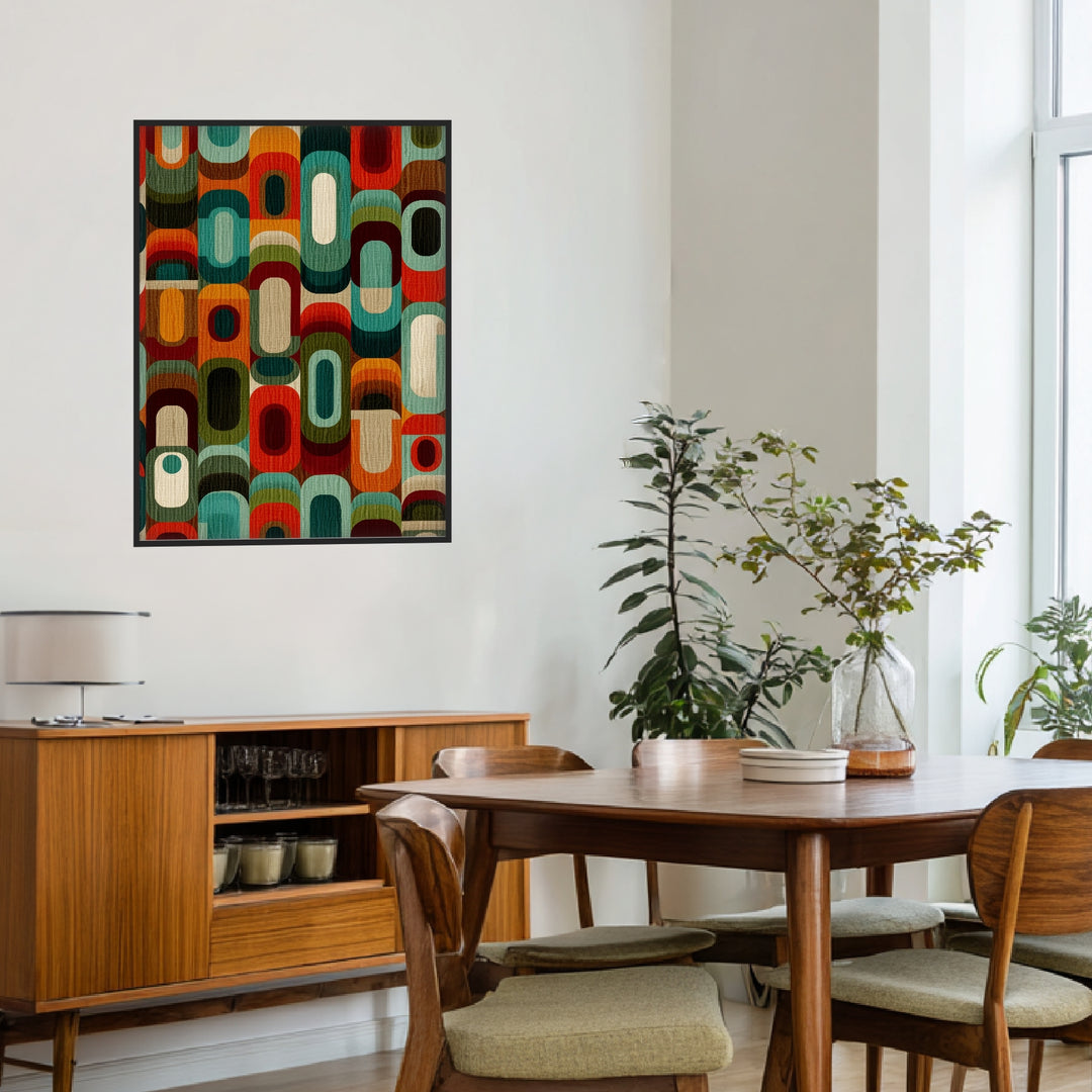 Geometrische Ovalformen Poster Retro – mattes Kunstdruck-Papier – Ansicht 4