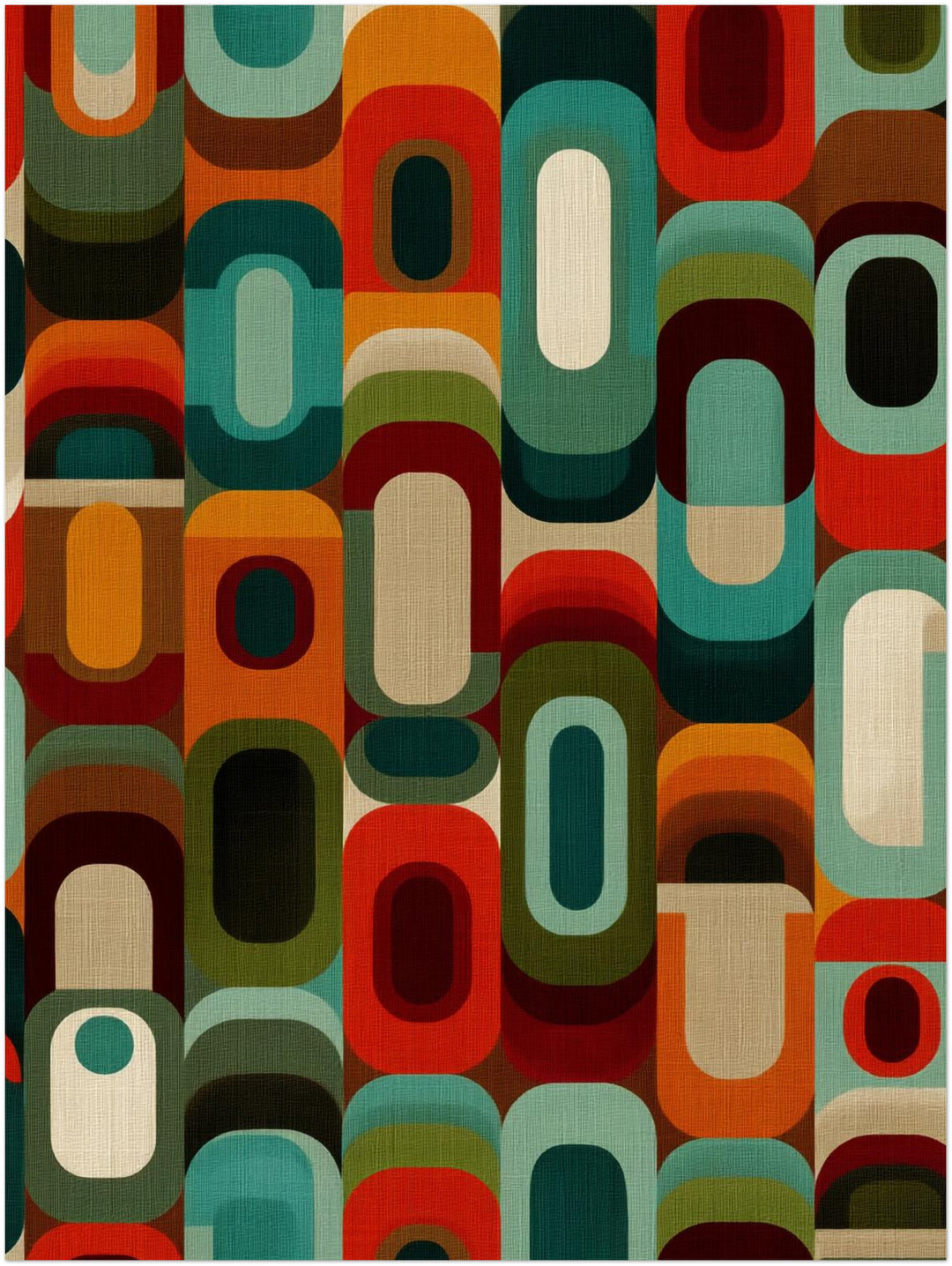 Geometrische Ovalformen Retro – Wandkunst