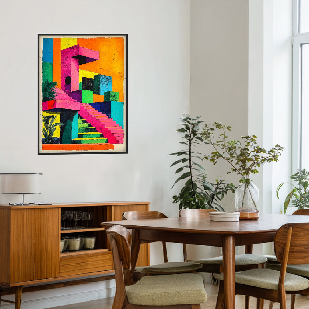Geometrische Retro-Vision Poster Retro – mattes Kunstdruck-Papier – Ansicht 2