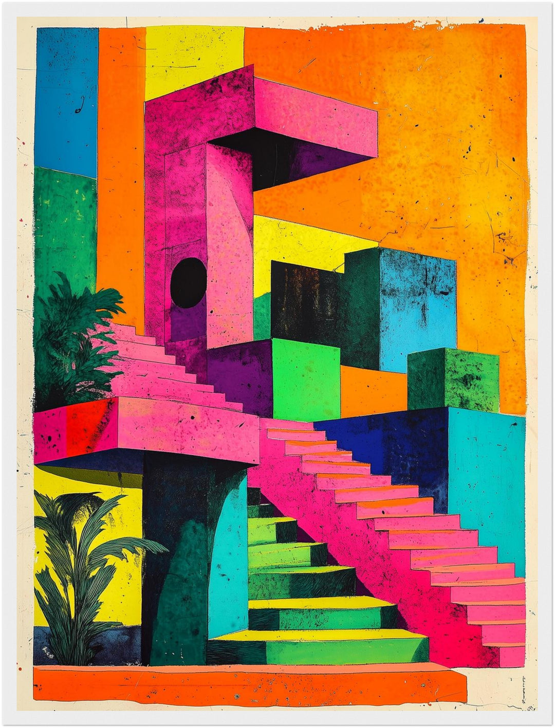 Geometrische Retro-Vision Poster Retro – mattes Kunstdruck-Papier – Ansicht 6