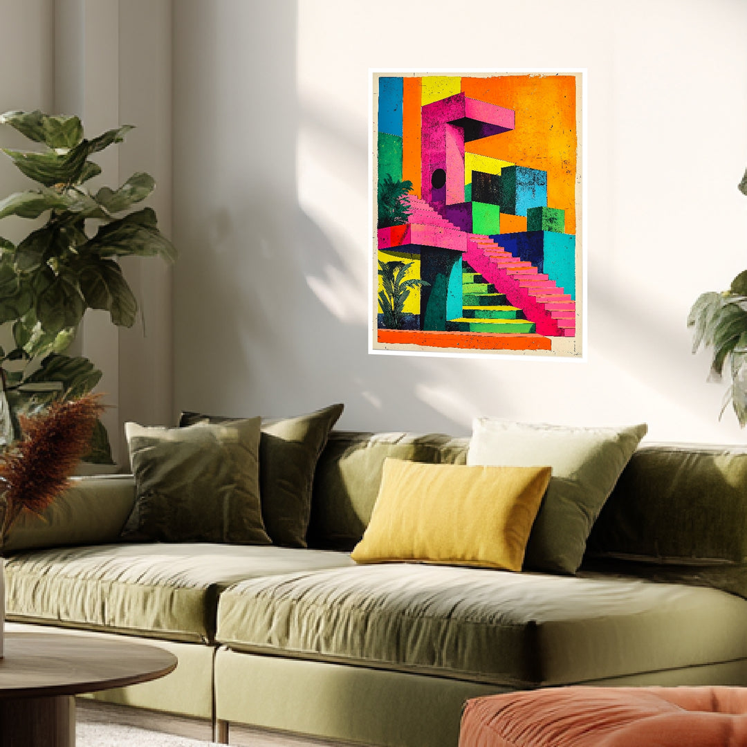 Geometrische Retro-Vision Poster Retro – mattes Kunstdruck-Papier – Ansicht 4