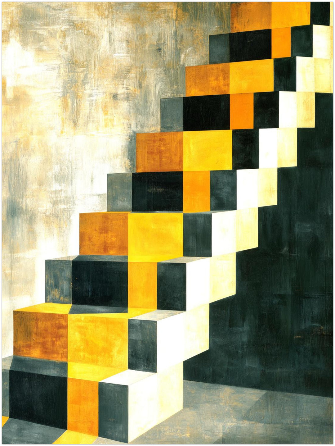 Goldene Treppe Retro Poster – Ohne Rahmen – Produktfoto