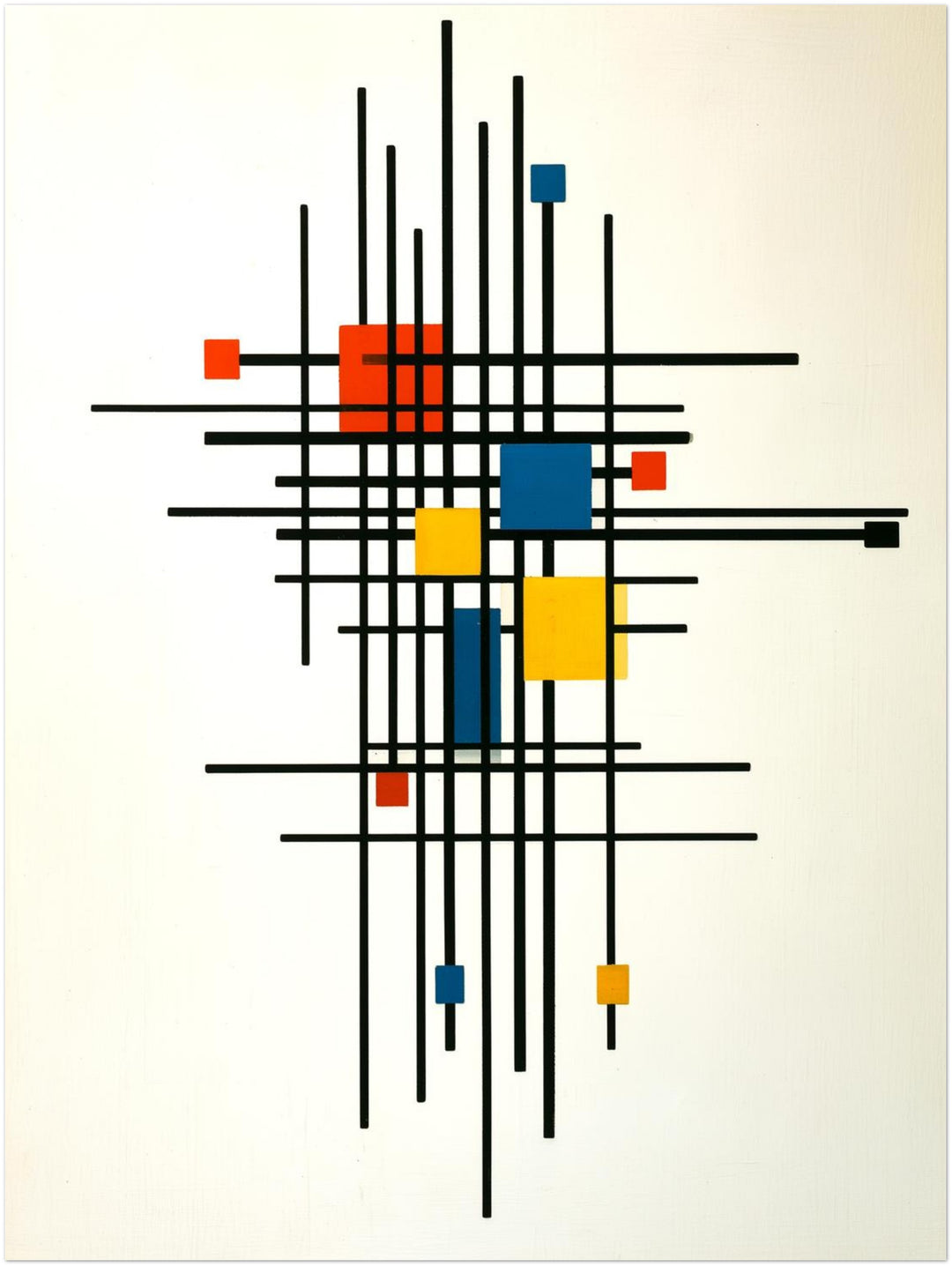 Rotes Blau im Raster Poster – Ohne Rahmen – Produktfoto
