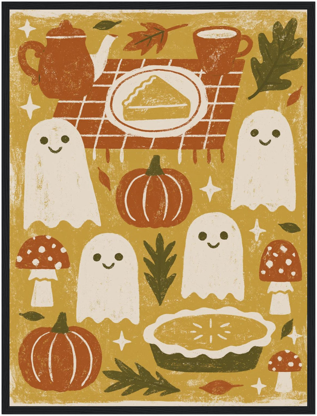 Geister im Herbst Poster – Schwarzer Rahmen – Produktfoto