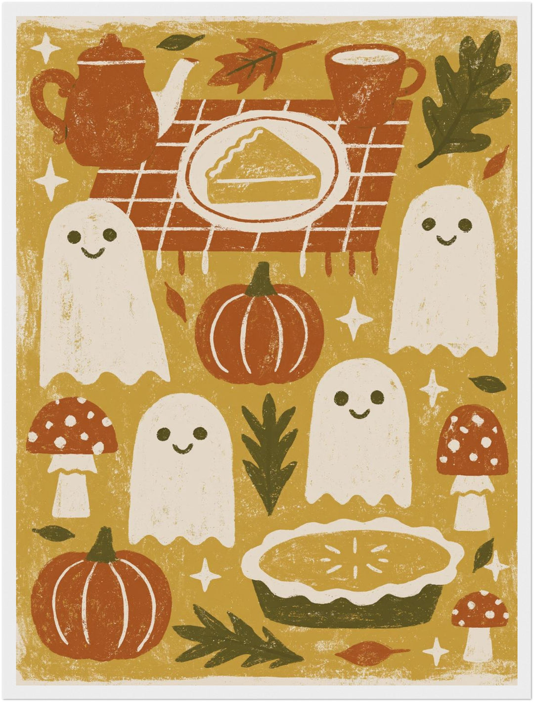 Geister im Herbst Poster – Weißer Rahmen – Produktfoto