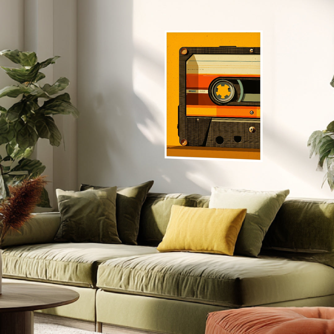 Halbe Audiokassette Poster Retro – mattes Kunstdruck-Papier – Ansicht 4