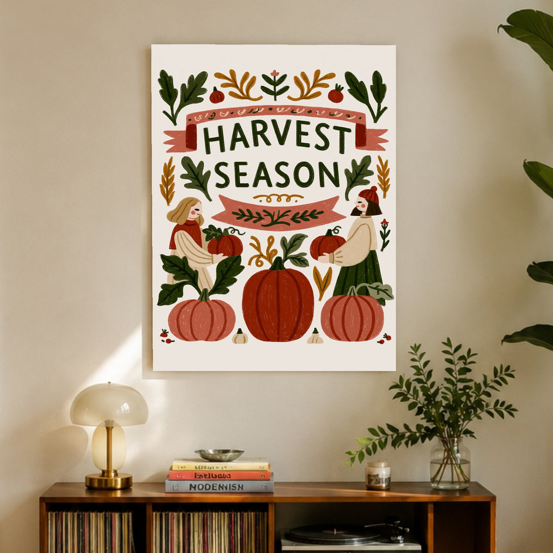 Ernte im Herbstgarten Poster – Ohne Rahmen – Produktfoto