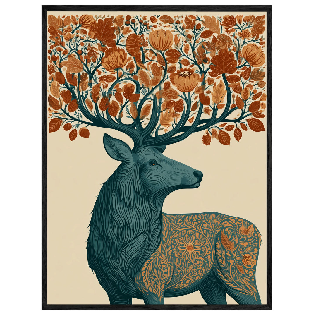 Hirsch mit Herbstgeweih Leinwand