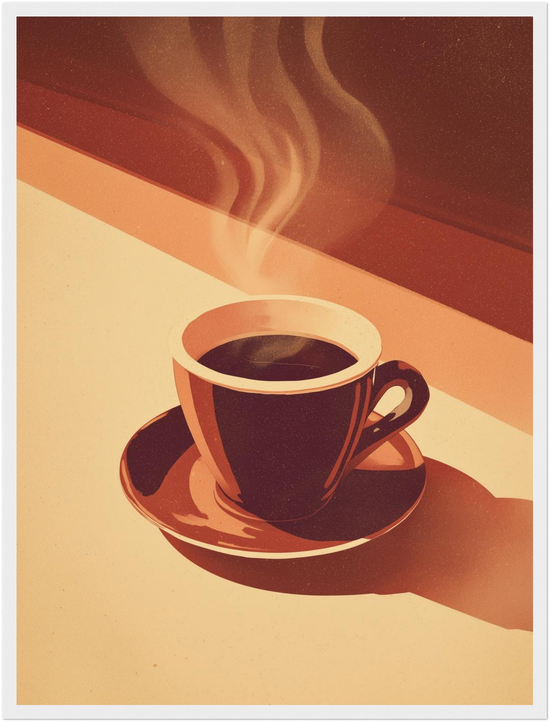 Kaffeetasse mit Dampf Poster abstrakt – mattes Kunstdruck-Papier – Ansicht 6