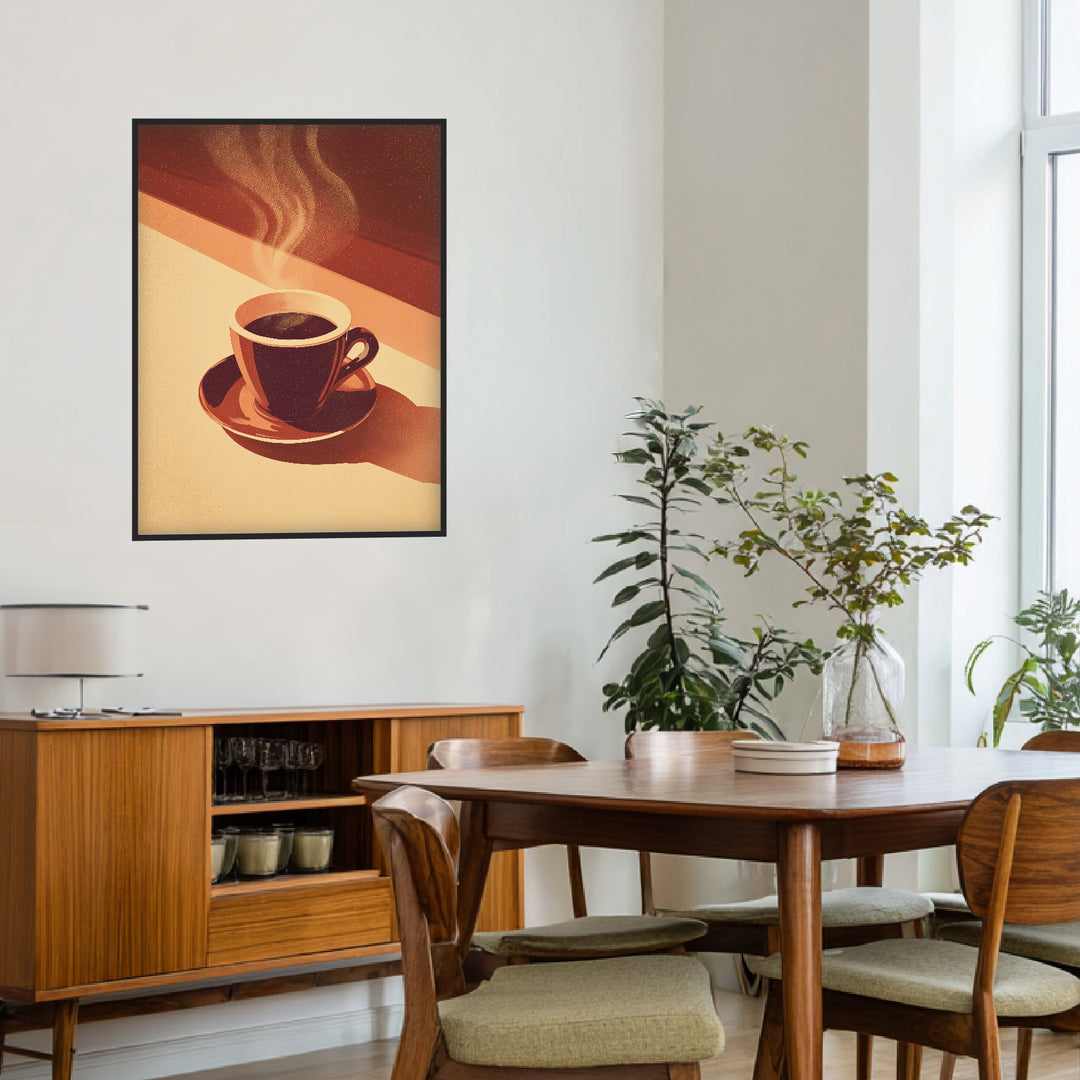 Kaffeetasse mit Dampf Poster abstrakt – mattes Kunstdruck-Papier – Ansicht 3