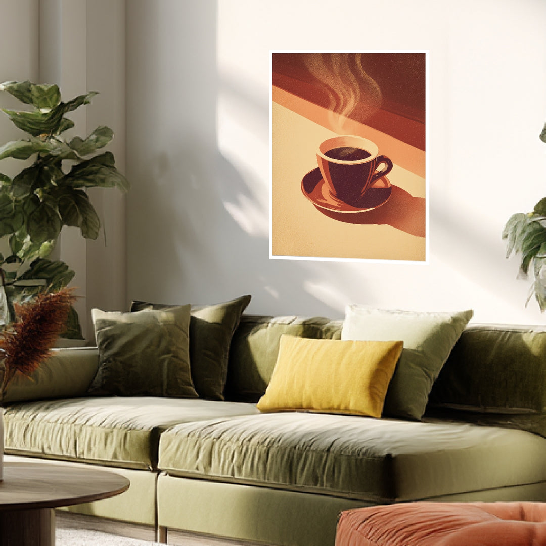 Kaffeetasse mit Dampf Poster abstrakt – mattes Kunstdruck-Papier – Ansicht 4