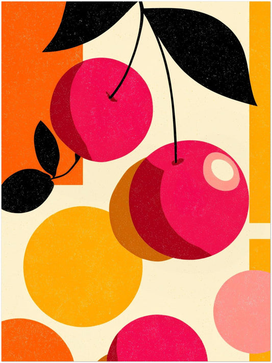 Kirschen Grafik Formen Poster