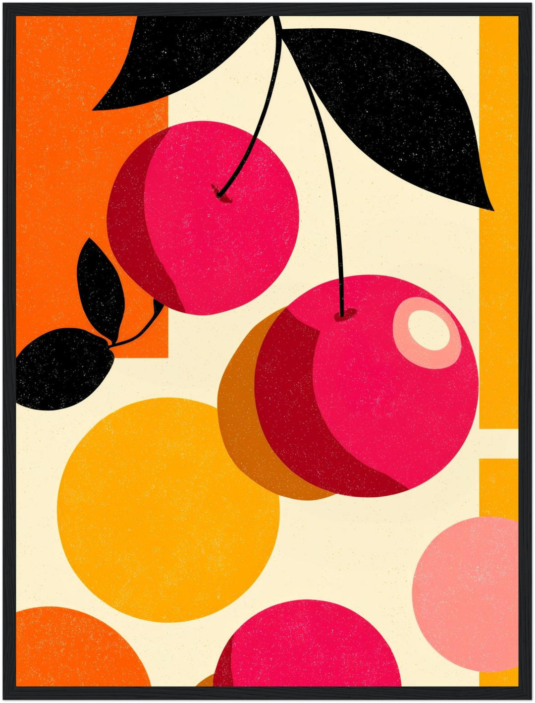 Kirschen Grafik Formen Poster Retro – mattes Kunstdruck-Papier – Ansicht 5