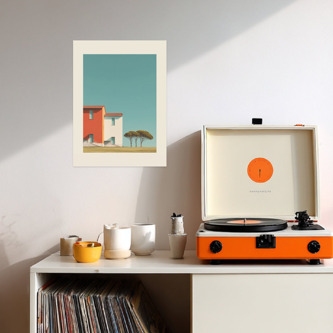 Klares Sommerhaus Poster Retro – mattes Kunstdruck-Papier – Ansicht 3