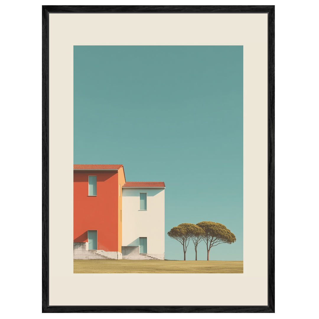 Klares Sommerhaus Leinwand Retro – Leinwand auf Holzrahmen – Ansicht 4
