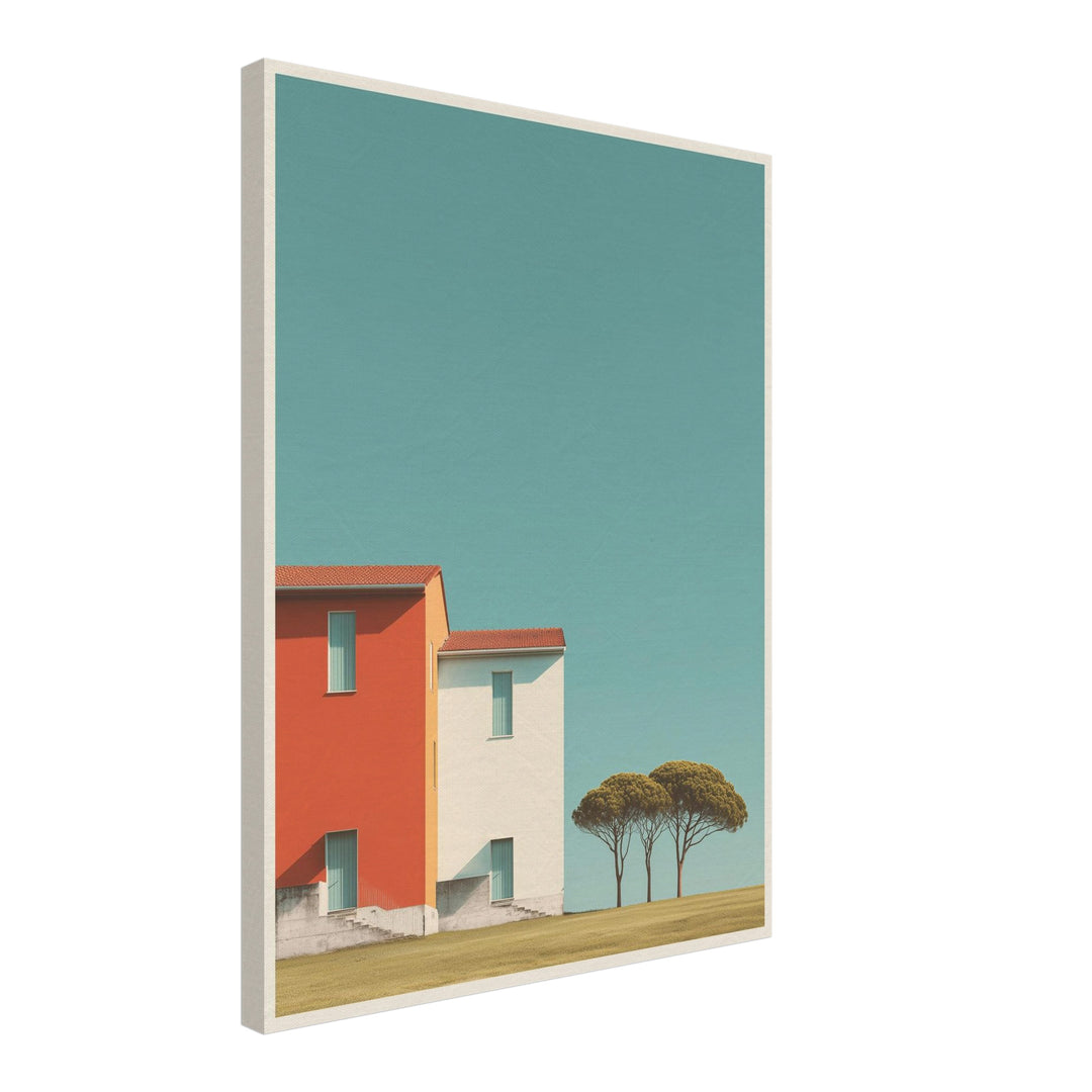 Klares Sommerhaus Leinwand Retro – Leinwand auf Holzrahmen – Ansicht 2