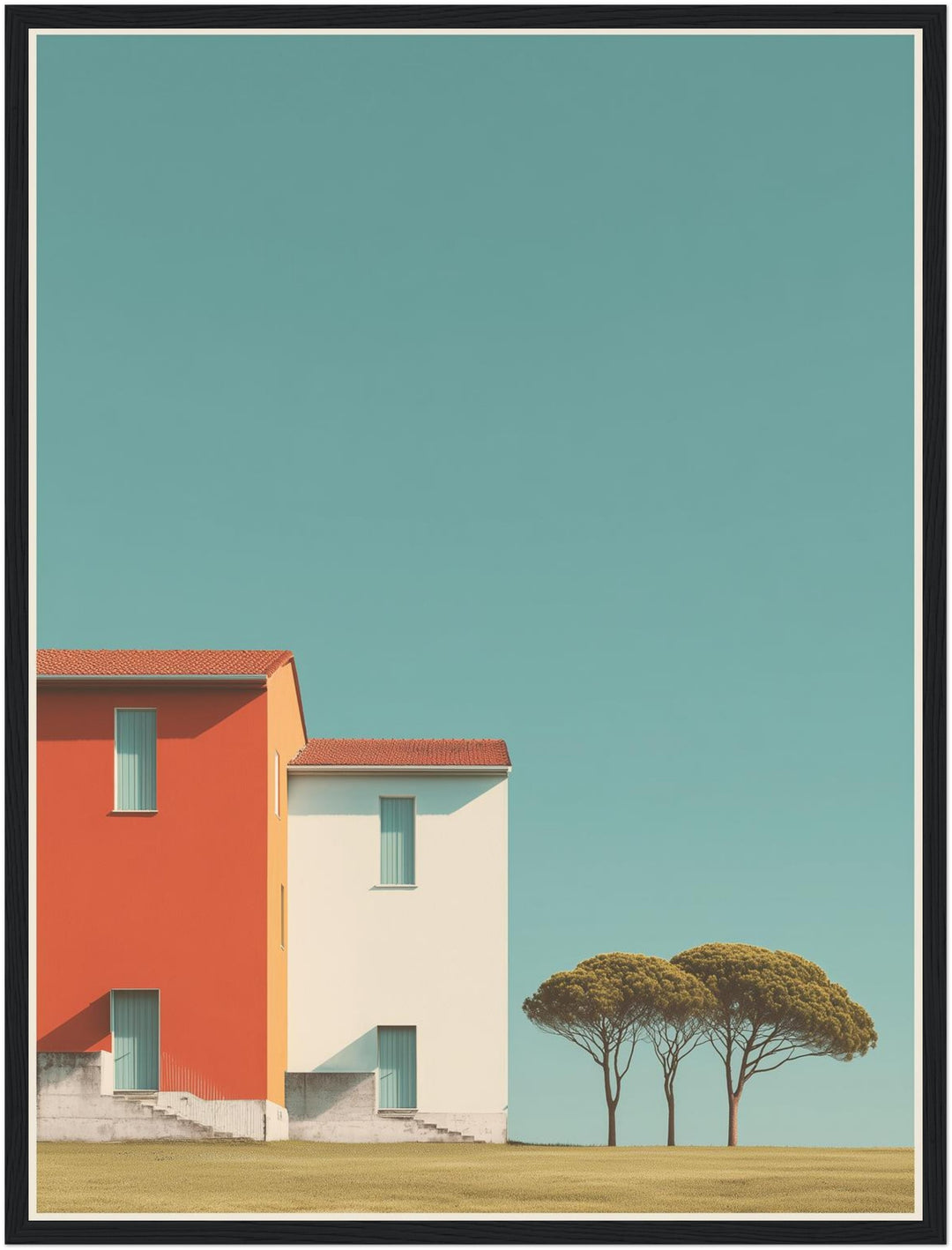 Klares Sommerhaus Poster Retro – mattes Kunstdruck-Papier – Ansicht 5