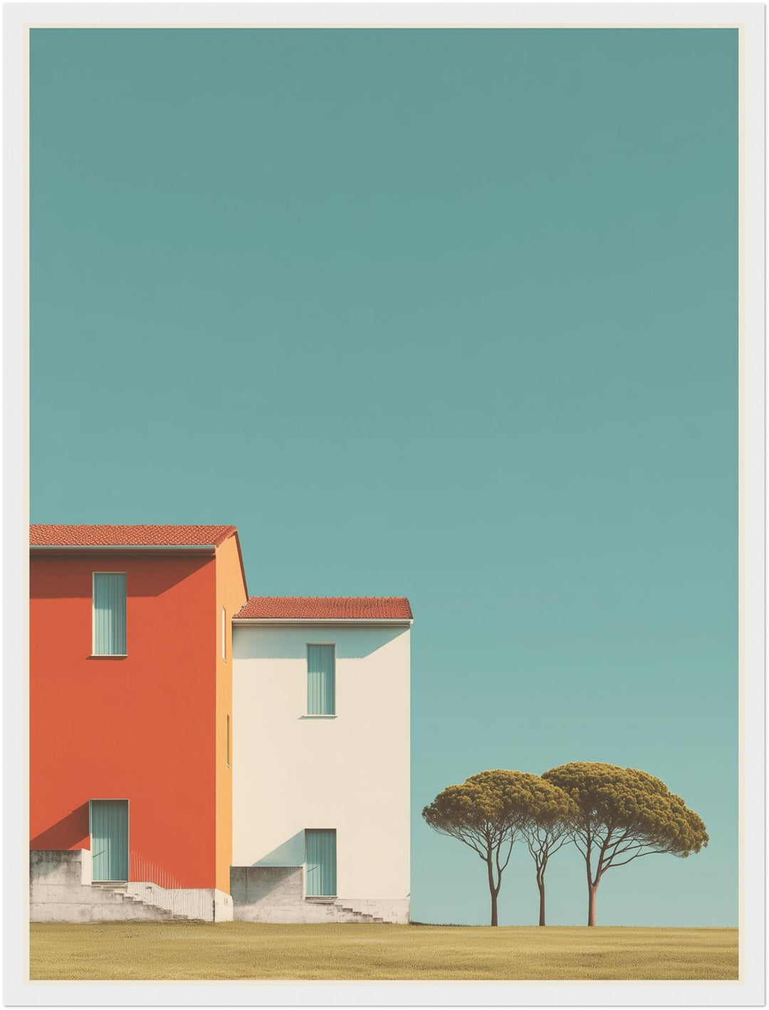 Klares Sommerhaus Poster Retro – mattes Kunstdruck-Papier – Ansicht 6