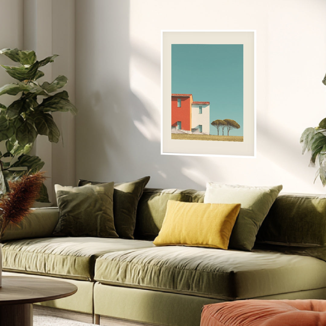 Klares Sommerhaus Poster Retro – mattes Kunstdruck-Papier – Ansicht 4