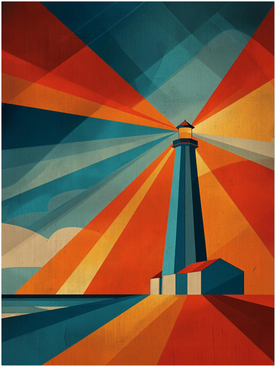 Leuchtturm am Meer abstrakt – Wandkunst