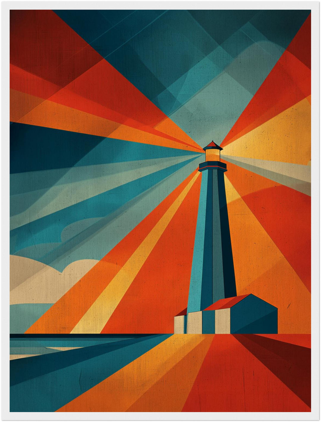 Leuchtturm am Meer Poster abstrakt – mattes Kunstdruck-Papier – Ansicht 6