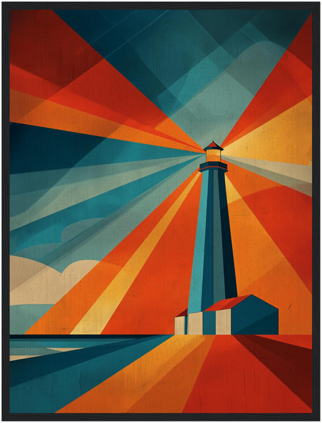 Leuchtturm am Meer Poster abstrakt – mattes Kunstdruck-Papier – Ansicht 5