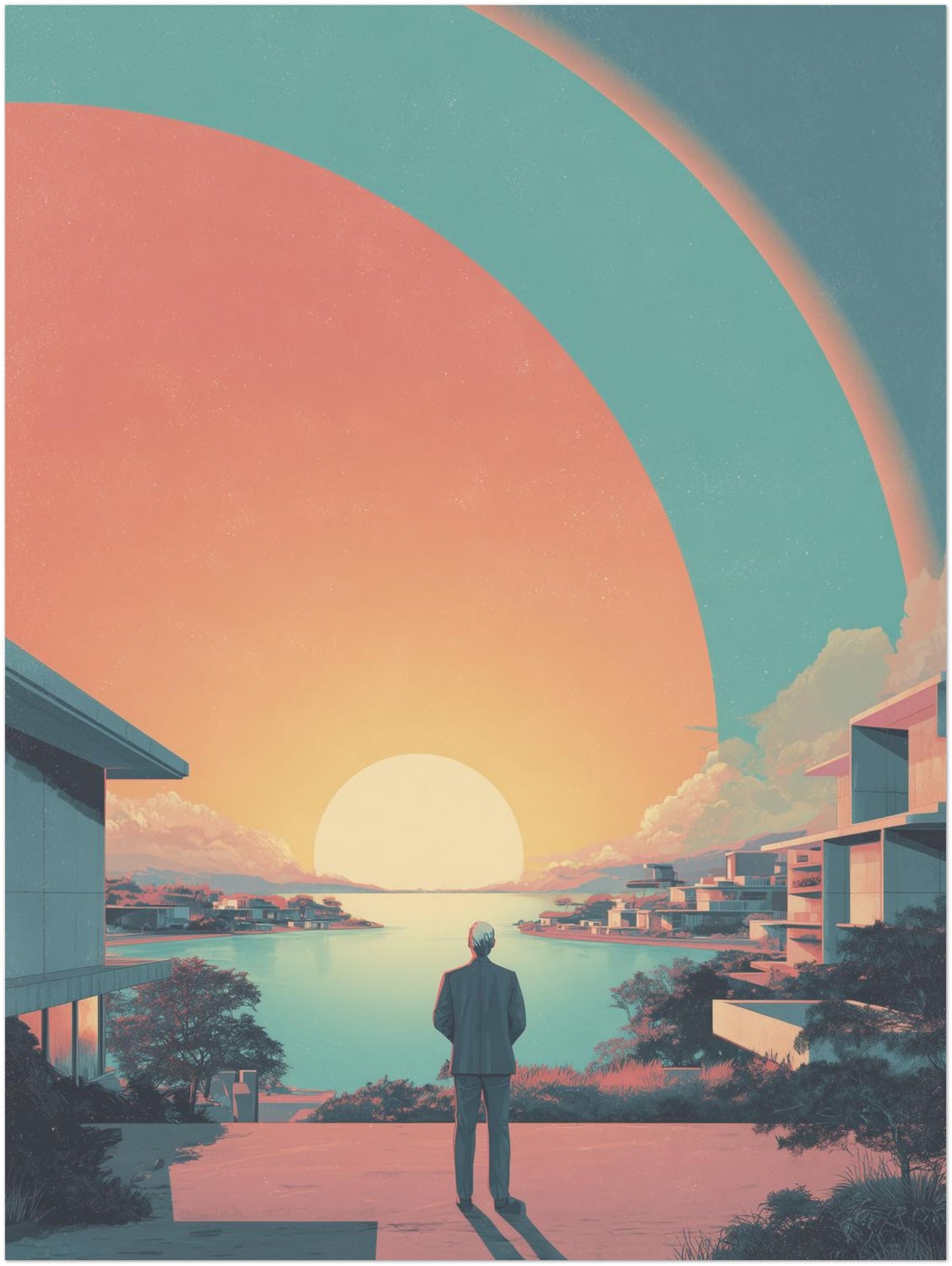 Mann am Wasser Poster